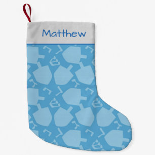 Hanukkah Charm Dreidel and Hebrew Alphabet Small Christmas Stocking