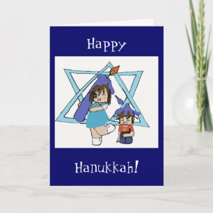 Hanukkah chibi holiday card