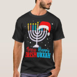 Hanukkah Christmas Funny Merry Happy Chrismukkah J T-Shirt<br><div class="desc">Hanukkah Christmas Funny Merry Happy Chrismukkah Jewish  .Check out our Christmas t shirt selection for the very best in unique or custom,  handmade pieces from our clothing shops.</div>