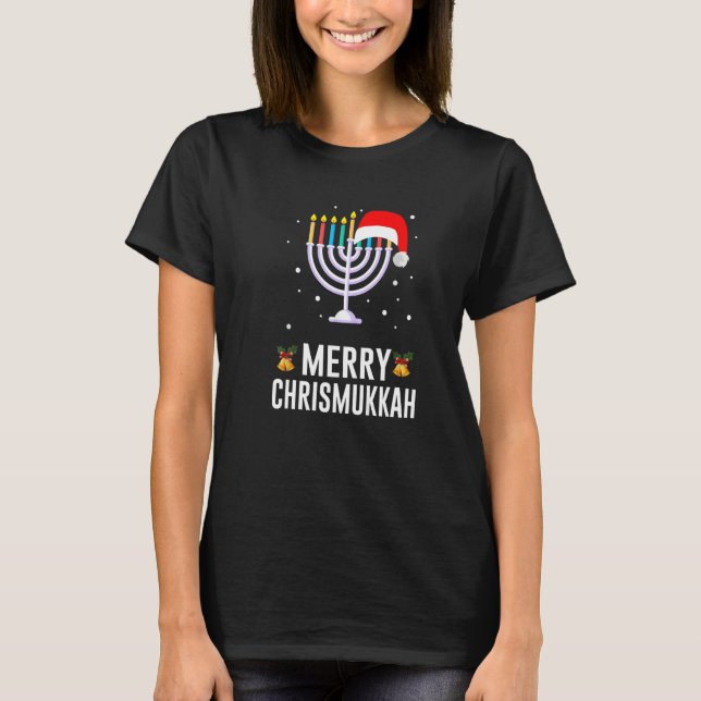 Hanukkah Christmas  Merry Happy Chrismukkah Jewish T-Shirt (Front)