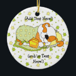 Hanukkah Circle Ornament<br><div class="desc">Hanukkah Circle Ornament (Double Sided). Personalize by choosing your favorite font style, size, color and wording!</div>