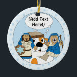 Hanukkah Circle Ornament<br><div class="desc">Hanukkah Circle Ornament (Double Sided). Personalize by choosing your favorite font style, size, color and wording!</div>