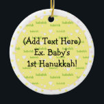 Hanukkah Circle Ornament<br><div class="desc">Hanukkah Circle Ornament. Personalize by using your favorite font style,  color,  size and wording.</div>