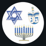 Hanukkah Classic Round Sticker<br><div class="desc">Hanukkah Classic Round Sticker</div>