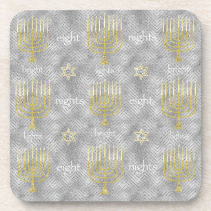 Hanukkah Coaster Personalize Elegant Menorahs