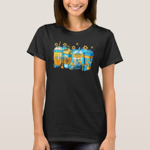 Hanukkah Coffee Cups Jewish Latte Dreidel Menorah T-Shirt