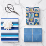 Hanukkah Collection Wrapping Paper Sheet<br><div class="desc">Fun and bold,  yet simple and chic,  these papers are perfect for Hanukkah gifts and crafts! Personalize with any name or phrase.</div>