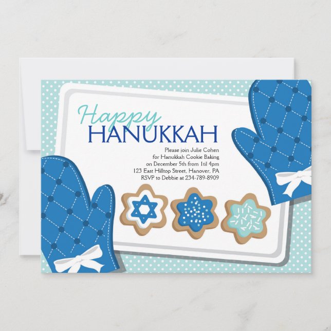 Hanukkah Cookie Party Invitations (Front)