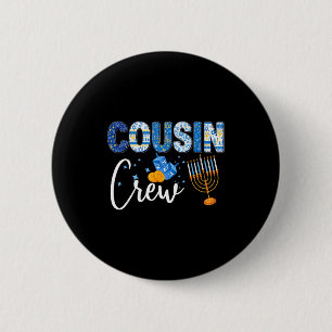 Hanukkah Cousin Crew Matching Family Christmas Paj 2 Inch Round Button