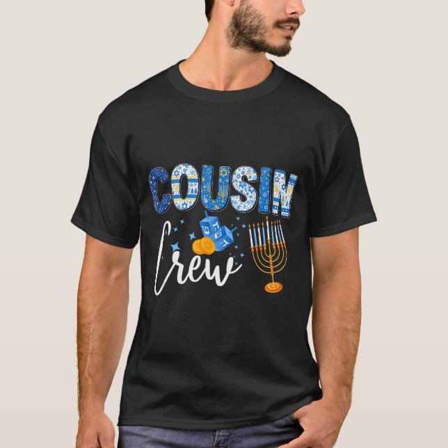 Hanukkah Cousin Crew Matching Family Christmas Paj T-Shirt (Front)