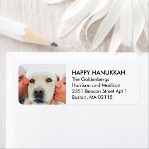 Hanukkah custom family photo modern black white