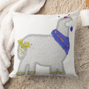 Hanukkah Cute Alpaca Feliz Janucá Throw Pillow