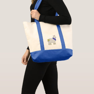 Hanukkah Cute Alpaca Feliz Janucá Tote Bag