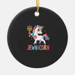 Hanukkah Dabbing Unicorn Jewnicorn Chanukah Jewish Ceramic Ornament