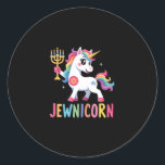 Hanukkah Dabbing Unicorn Jewnicorn Chanukah Jewish Classic Round Sticker<br><div class="desc">Hanukkah Dabbing Unicorn Jewnicorn Chanukah Jewish Xmas T-Shirt_1 (1)</div>