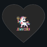 Hanukkah Dabbing Unicorn Jewnicorn Chanukah Jewish Heart Sticker<br><div class="desc">Hanukkah Dabbing Unicorn Jewnicorn Chanukah Jewish Xmas T-Shirt_1 (1)</div>