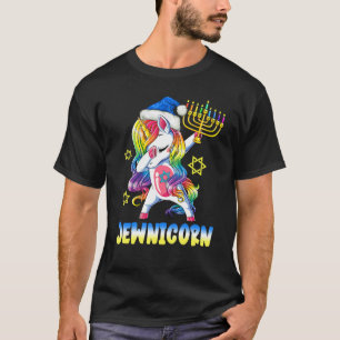 Hanukkah Dabbing Unicorn Jewnicorn Chanukah Jewish T-Shirt