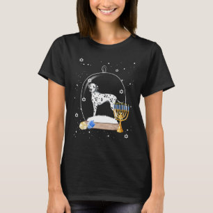 Hanukkah Dalmatian Dog Snow Globe Pajama T-Shirt