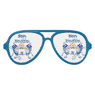 Hanukkah Dancing Dreidels and Jelly Doughnuts Aviator Sunglasses
