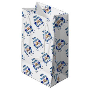 Hanukkah Dancing Dreidels and Jelly Doughnuts Small Gift Bag