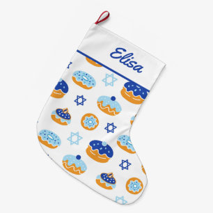 Hanukkah Decorations Jelly Donut Large Stocking