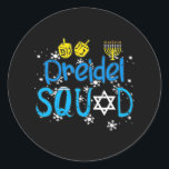 Hanukkah Dereidel Squad Chanukah Match Jew Classic Round Sticker<br><div class="desc">Hanukkah Dereidel Squad Chanukah Match Jew</div>