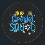 Hanukkah Dereidel Squad Chanukah Match Jew Classic Round Sticker<br><div class="desc">Hanukkah Dereidel Squad Chanukah Match Jew</div>