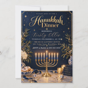 Hanukkah Dinner Gathering Invitation