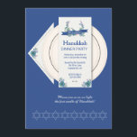 Hanukkah Dinner Party Invitation<br><div class="desc">Invite guests to your holiday party in style with this lovely invitation. The card is easy to customize with your wording, font, font colour, paper shape options and choice of six paper types. Not exactly what you're looking for? All our products can be custom designed to meet your needs at...</div>