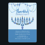 Hanukkah Dinner Party Invitation<br><div class="desc">A lovely, watercolor invitation for a Hanukkah dinner party featuring a hand-drawn menorah and Star of David, draping, garlands. (Designed by Freepik). The card is easy to customize with your wording, font and font colour.Not exactly what you're looking for? All our products can be custom designed to meet your needs...</div>