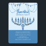 Hanukkah Dinner Party Invitation<br><div class="desc">A lovely, watercolor invitation for a Hanukkah dinner party featuring a hand-drawn menorah and Star of David, draping, garlands. (Designed by Freepik). The card is easy to customize with your wording, font and font colour.Not exactly what you're looking for? All our products can be custom designed to meet your needs...</div>