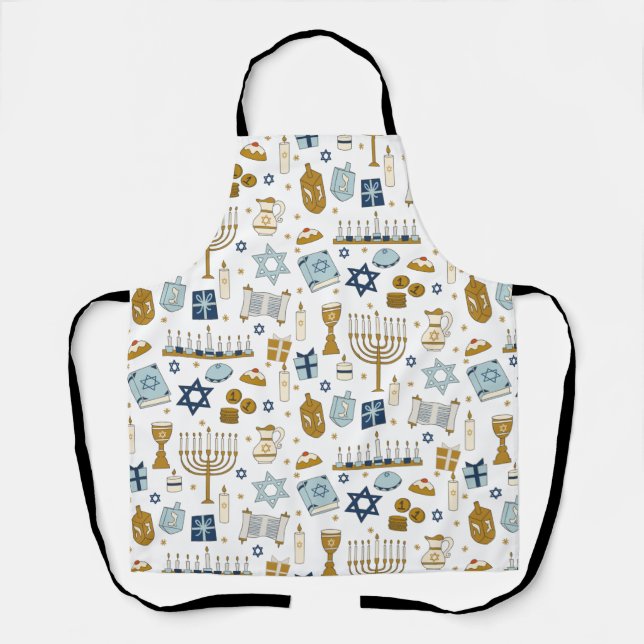 Hanukkah Doodles All-Over Print Apron (Front)