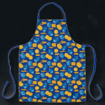 Hanukkah Dreidel Game Gelt Dark Blue Apron<br><div class="desc">Hanukkah Dreidel Game Gelt Dark Blue Personalized Pattern. Chanukah dreidels in blue.</div>