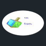 Hanukkah Dreidel Gift Tag Stickers<br><div class="desc">These dreidel stickers are the perfect way to tell everyone that this present is from you!  Set your gift apart in the Hanukkah display this year.</div>