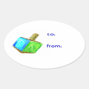 Hanukkah Dreidel Gift Tag Stickers