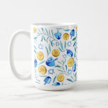 Hanukkah Dreidel Jewish Holiday Pattern Coffee Mug<br><div class="desc">This cute mug with a dreidel and gelt pattern makes a great Hanukkah gift or anytime! Customize it too with a name or text. Handpainted by me for you!

Check out my shop for more fun items!</div>