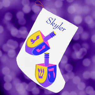 Hanukkah Dreidels Colourful Chrismukkah For Kids Small Christmas Stocking