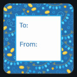 Hanukkah Dreidels Gift Tag<br><div class="desc">These fabulous gift tags would look great on all your Hanukkah gifts.  They are so festive with menorahs,  Stars of David,  gelt,  and dreidel banners.  They'll look so cute on your gifts.</div>
