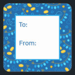 Hanukkah Dreidels Gift Tag<br><div class="desc">These fabulous gift tags would look great on all your Hanukkah gifts. They are so festive with menorahs, Stars of David, gelt, and dreidel banners. They'll look so cute on your gifts.</div>