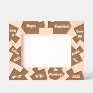 Hanukkah Dreidels Say Etched Frames