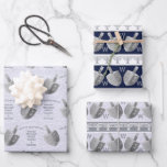 Hanukkah Dreidels Silver Monogram Assortment Wrapping Paper Sheet<br><div class="desc">Create your own personalized gift wrapping paper sheets assortment with your optional monogram and custom greeting on these Hanukkah Dreidels in faux silver design templates. The first sheet features a faux fabric texture background and rows of Dreidels in silvery grey with a touch of faux glitter. Text templates in dark...</div>