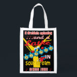 Hanukkah Dreidels Spinning Grocery Bag<br><div class="desc">Hanukkah Dreidels Spinning, white 2-sided bag. All design elements can be edited. All editable text can be deleted and replaced with your own message. Use your favourite font colour, size, and style. Happy Hanukkah/Chanukah! Style: Reusable Bag Go green and save the planet with our reusable grocery bag! Made with a...</div>