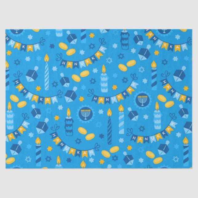 Hanukkah Dreidels Tissue Paper (Front)