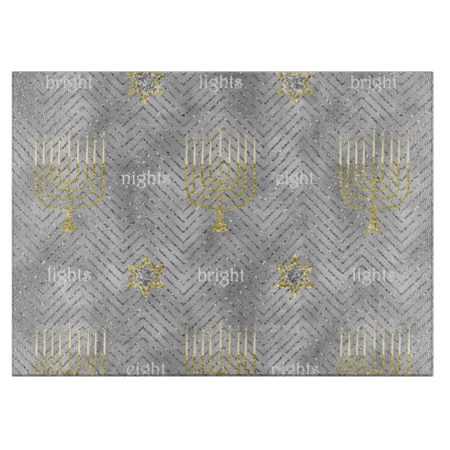 Hanukkah Elegant Menorahs Cutting Board (Front)
