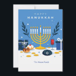 Hanukkah Elements Greeting Card<br><div class="desc">Send holiday greetings to everyone with this festive Hanukkah greeting card. (Image by Freepik). The card is easy to customize with your wording, font and font colour. Not exactly what you're looking for? All our products can be custom designed to meet your needs at no extra charge. Simply contact us...</div>