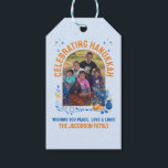 HANUKKAH FAMILY Customizable Photo  Gift Tags<br><div class="desc">Personalizable family HANUKKAH Gift Tags with CUSTOMIZABLE TEXT AND PHOTO. Add your details and upload your vertical photo on the front. The reverse has been left plain for any personal handwritten thank you messages. Design features the arched window design with Hanukkah elements of Star of David, menorah and dreidel. Matching...</div>