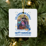 HANUKKAH FAMILY REUNION Customizable Photo Ceramic Ornament<br><div class="desc">Customizable Photo HANUKKAH FAMILY REUNION Ceramic Ornament. Ideal favour gift for your family members and guests at your special event. Upload your family photo and personalize with your name or other text. Matching gifts, apparel and party supplies available.</div>