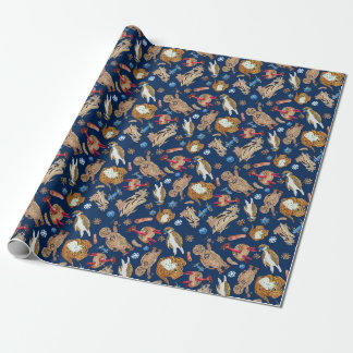 Hanukkah fantasy foods wrapping paper