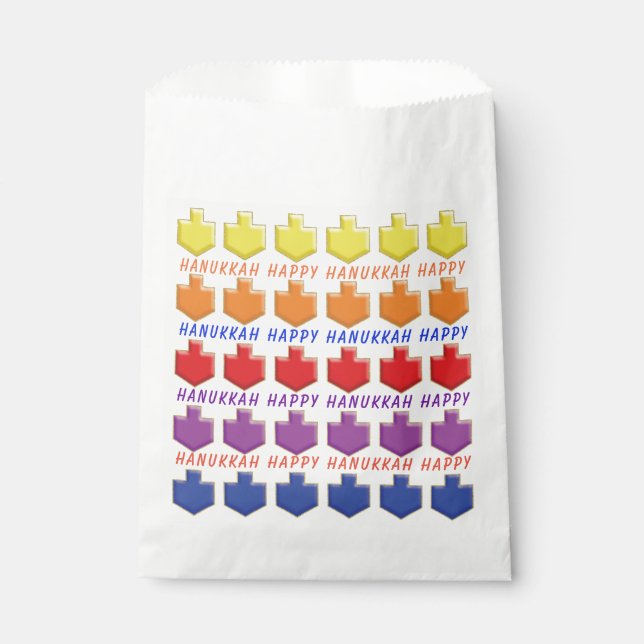 Hanukkah Favour Bag, "3D Dreidels" Favour Bag (Front)