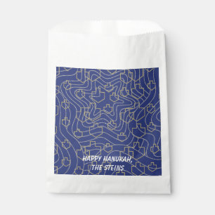 Hanukkah Favour Bag, "Elegant Dreidels and Stars" Favour Bag